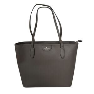 Kate Spade Lori Tote Thunder Cloud Gray Large Double Strap Leather Shoulder Bag